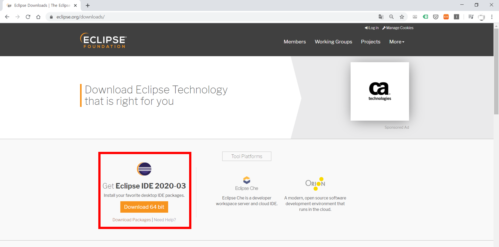 eclipse ide for java ee developers 64 bit